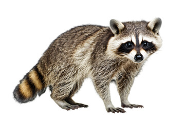 Raccoon Portrait Against Black Background