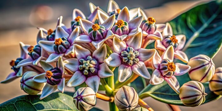 Crown Flower Calotropis Gigantea: Candid Close-Up Photography,  Stunning Macro Images,  Nature's Beauty,  Floral Detail,  Botanical Photography