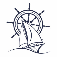 vector illustration of a ship