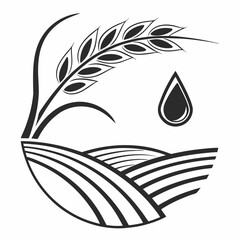 vector black and white agriculture logo icon