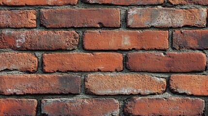 A detailed image of a red brick wall construction pattern