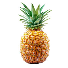 Fototapeta premium Delicious tropical pineapple fruit fresh produce isolated on transparent background png