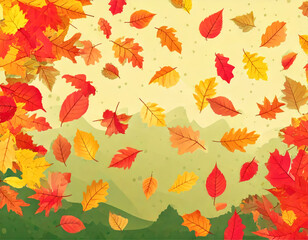 autumn leaves maple falling floating dancing background 