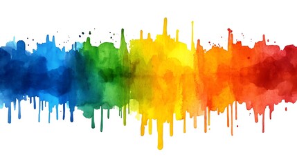 Colorful watercolor paint drips background.