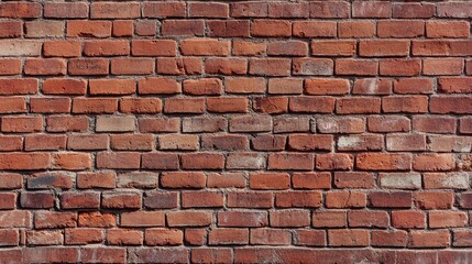 Fototapeta premium A textured wall composed of numerous red rectangular bricks