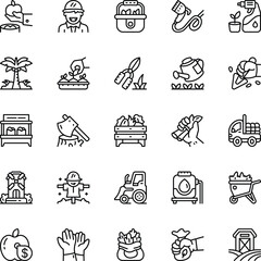 Agriculture black line icons set. Vector Illustration. Set of Agriculture icons in line style
