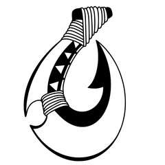 Hawaiian fish hook tattoo design. illustration EPS10