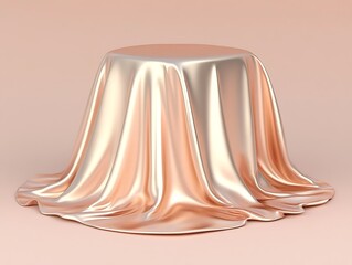 Rose gold cloth draped pedestal