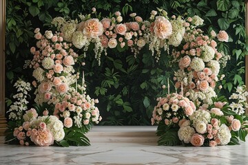 Elegant Floral Backdrop: Stylish and Prestigious Design for Wedding Stationery and Brochures