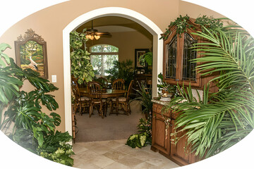Tropical Plants in Elegant Home Interior