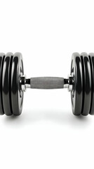 Fototapeta premium Black dumbbell, weightlifting, fitness, studio