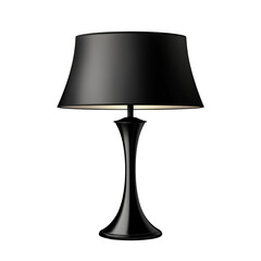 Obraz premium Black table lamp with a shade, isolated on a transparent background. png