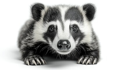 Obraz premium Close-up of a young badger