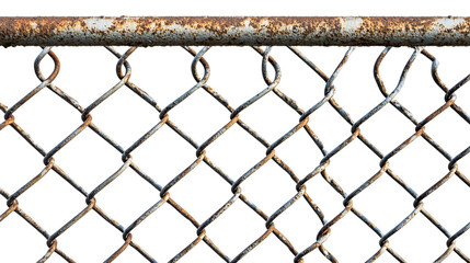 Chain link fence, cut out. Isolated on a transparent background.