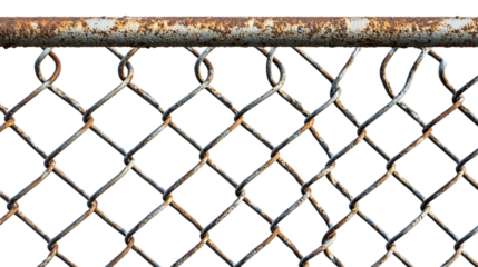 Chain link fence, cut out. Isolated on a transparent background.