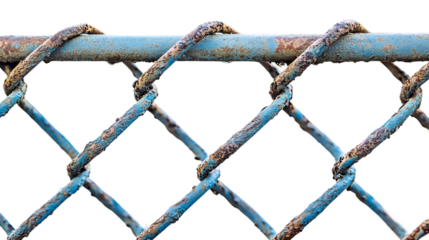Chain link fence, cut out. Isolated on a transparent background.