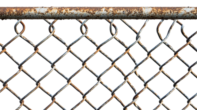 Chain link fence, cut out. Isolated on a transparent background. - Powered by Adobe