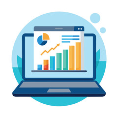Obraz premium a-professional-laptop-with-financial-graphs-on-the.eps