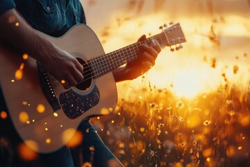 Obraz premium musician playing guitar.