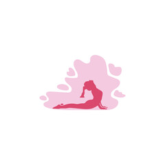 abstract flat design yoga icon logo