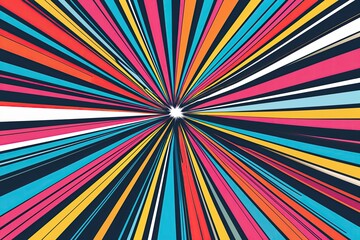 Vibrant Multicolor Radial Stripes in Comic Style for Adventure Backgrounds