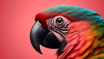 Obraz premium colorful parrot pink color