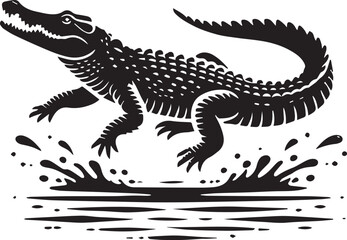 crocodile vector, crocodile logo silhouette vector