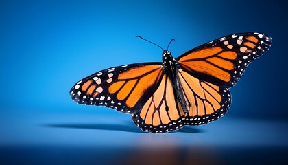 Fototapeta premium Vibrant Monarch Butterfly Studio Portrait in Stunning Detail