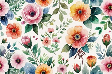 Warm Watercolor Floral Textures for Nature Inspired Design Projects