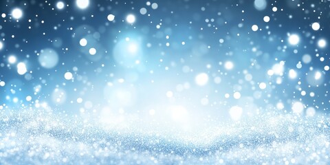 Fototapeta premium Sparkling light bokeh and glitter on a light blue background