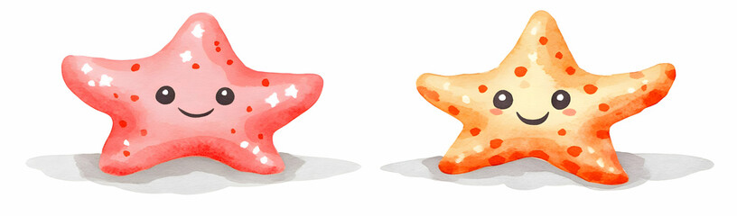 Obraz premium Cute starfish ocean illustration, kids