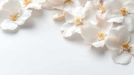 Fototapeta premium Delicate White Flowers on Soft Background for Elegant Decoration
