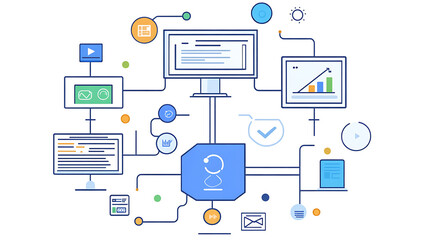 innovative and automated platform streamlining internet market processes with engaging visual data and cloud integration, feel very efficient