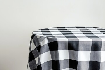 Black and White Plaid Tablecloth for Elegant Dining