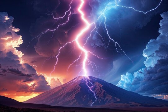 Stunning Digital Artwork Featuring Captivating Thunderbolt Strike Imagery