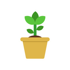 Plant pot isolated flat vector illustration