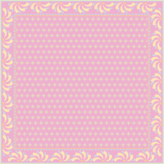 Hijab scarf flower abstract pattern.Ethnic geometric ornament with frame motif border hijab pattern.Design for fabric,print,scarves,shawl,kerchief,bandana,clothing,pareo,pillows,tablecloth,decoration.