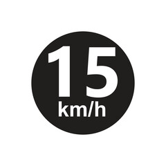 Obraz premium Speed limit 15 kmh Sticker vector illustration