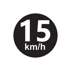 Speed limit 15 kmh Sticker vector illustration