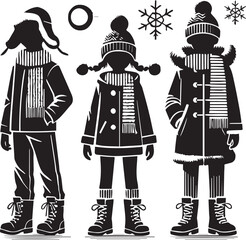 winter vector illustration of a man vector, man logo silhouette vector full body