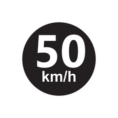 Speed limit 50 kmh Sticker vector illustration