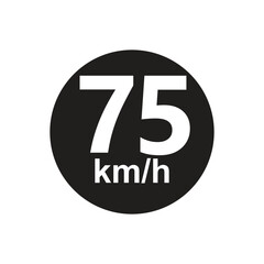 Speed limit 75 kmh Sticker vector illustration