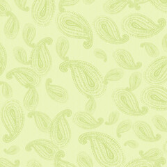 Paisley background paper or fabric, with floral damask and baroque, seamless ornamental pattern