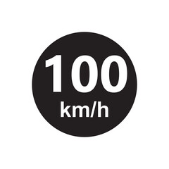 Speed limit 100 kmh Sticker vector illustration