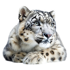 Obraz premium Snow leopard isolated on transparent background