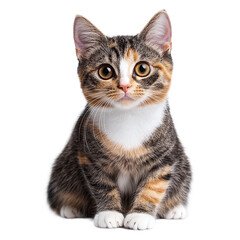 Fototapeta premium Domestic shorthair cat isolated on transparent background.