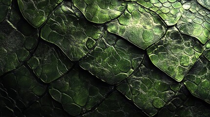 Emerald Scales: A close-up view of emerald green scales, a textural masterpiece that celebrates the intricate beauty of the natural world.