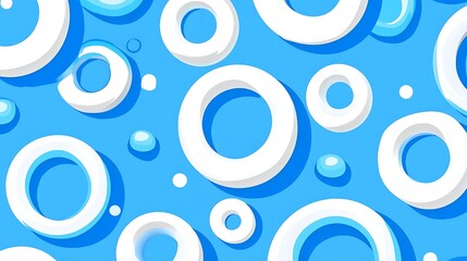 Abstract blue background with white circles.