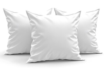 Naklejka premium Three white pillows, studio shot