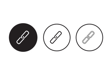 Link icon Symbol collection thin outline set. Black, white and blue Link icon with white background. EPS 10